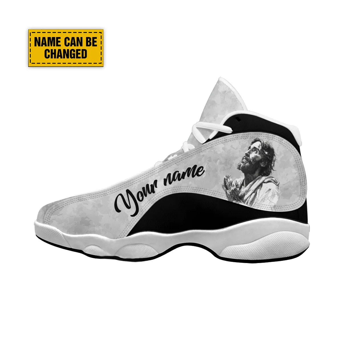 Teesdily | Personalized Jesus And Lion Basketball Shoes, Lion Of Judah Shoes, God Lover Religious Custom Gifts Unisex Basketball Shoes