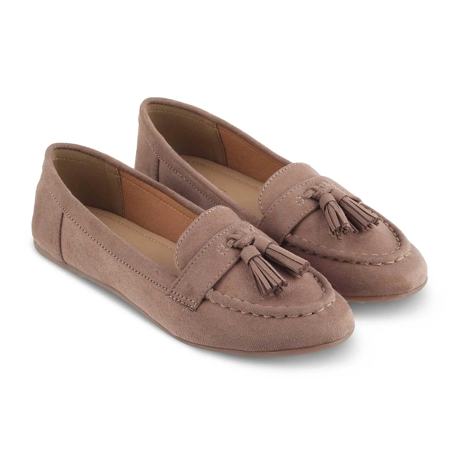 The Bonum Beige Women's Dress Tassel Loafers Tresmode