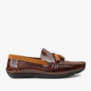 The Cordova Tan Patent Leather Tassel Loafer Men Shoe