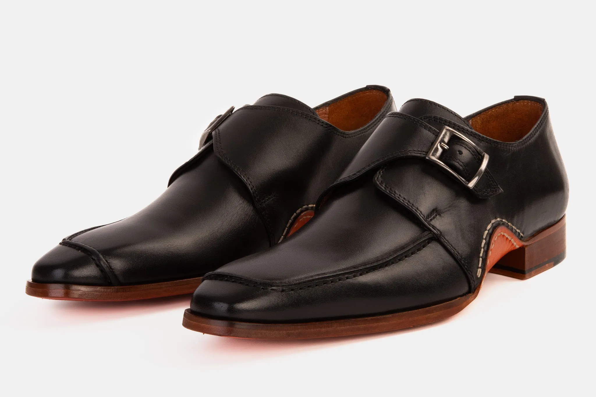 The Hagrid Black Single Monk Strap Handmade Men Shoe