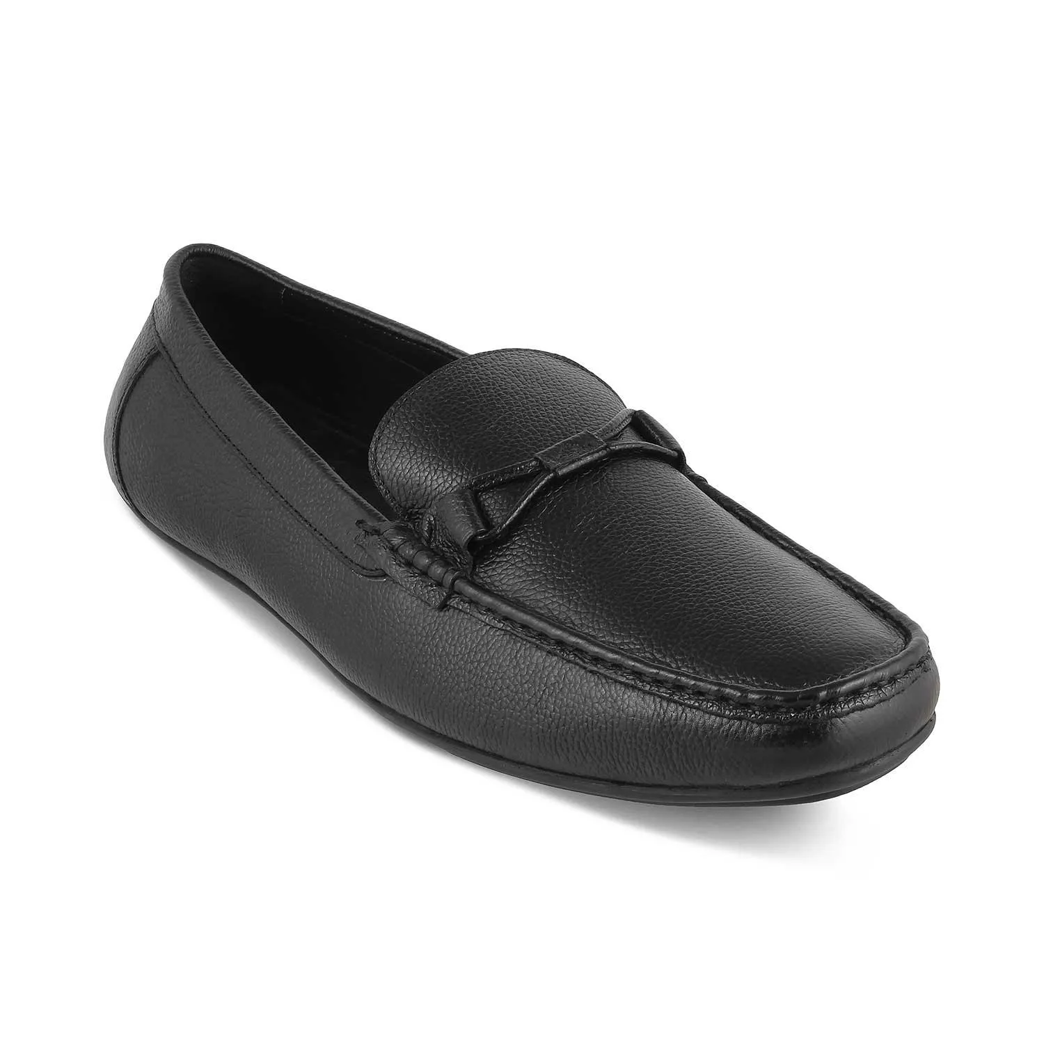 The Levent Black Men's Leather Driving Loafers Tresmode