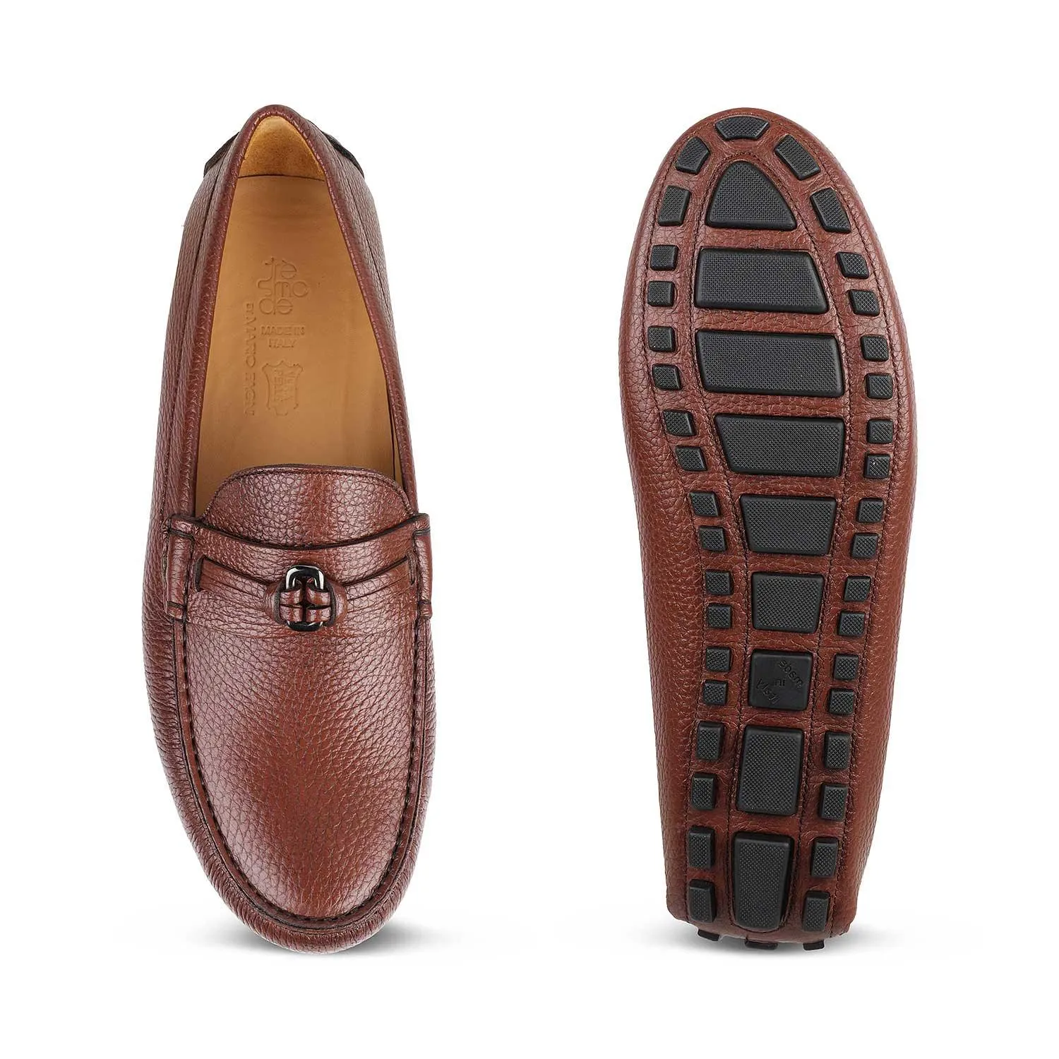 The Maiorico Brown Men's Handcrafted Leather Driving Loafers Tresmode