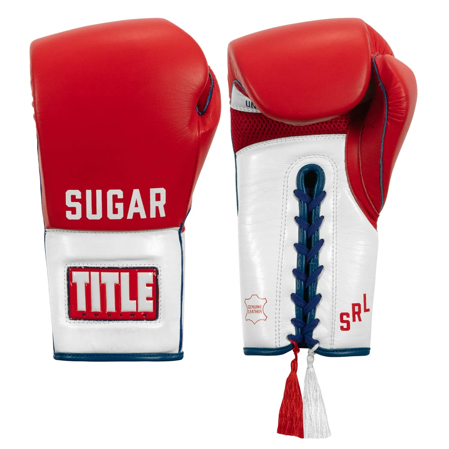 TITLE Boxing Sugar Ray Leonard Signature Leather Sparring Gloves