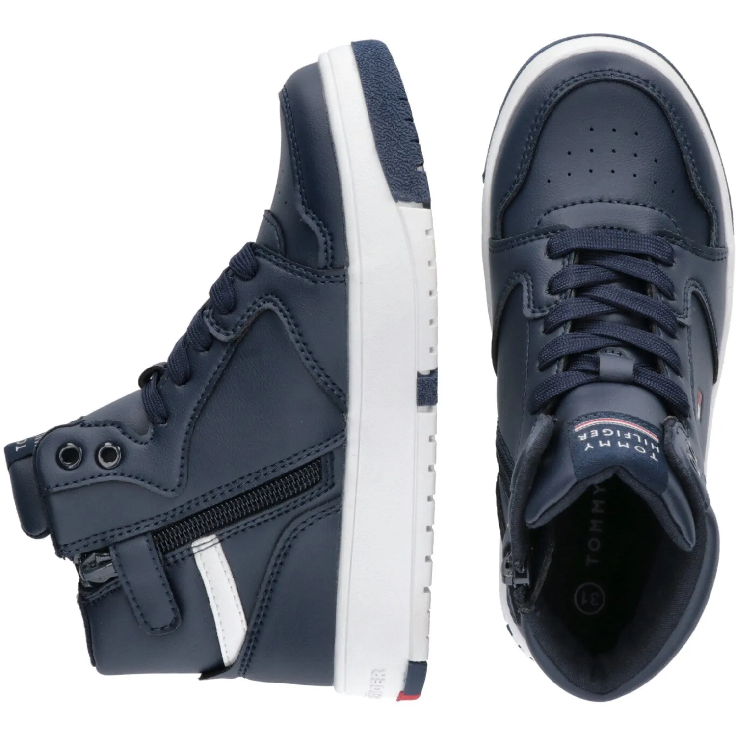 Tommy Hilfiger Blue Mid Cutlace-Up Sneaker Blue