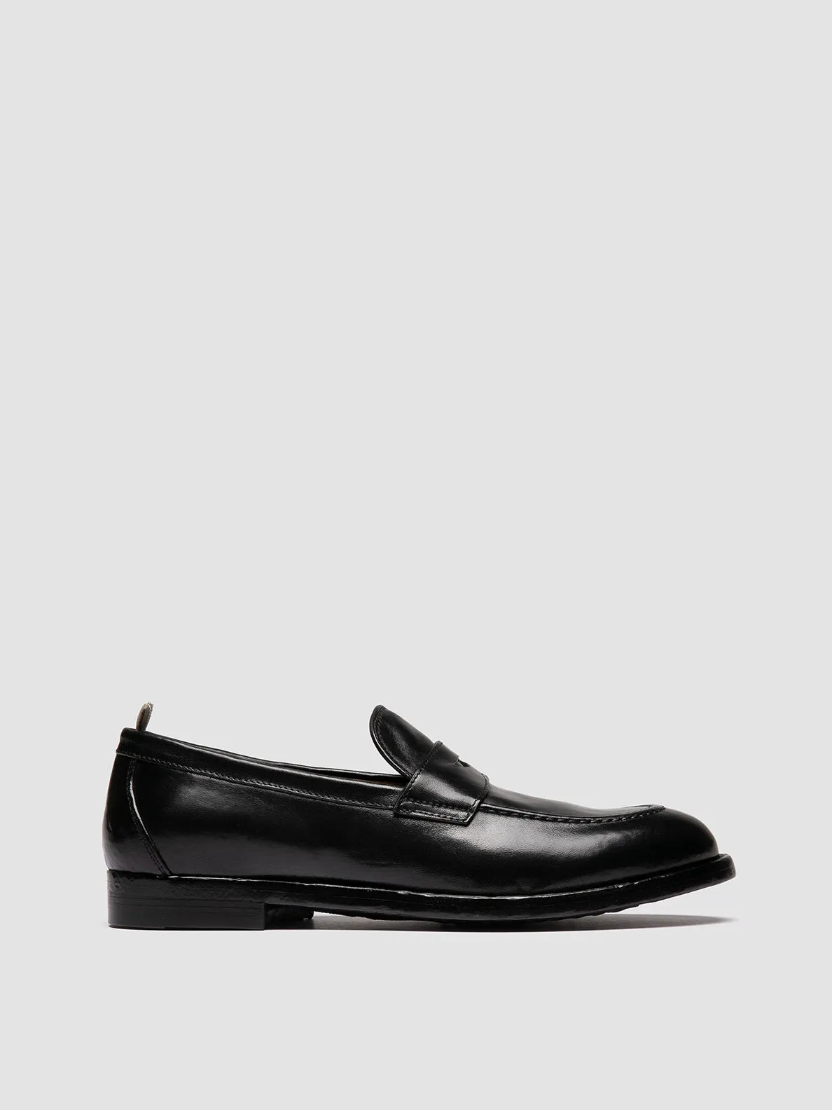 TULANE 002 - Black Leather Penny Loafers