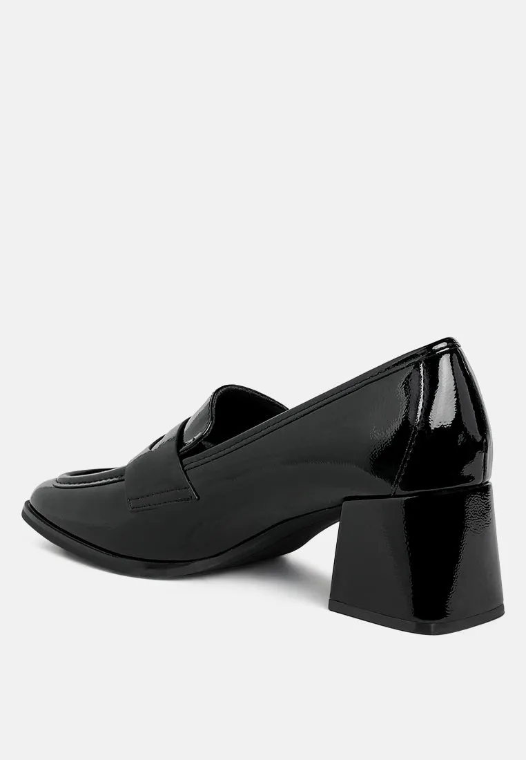 Umdoni Penny Strap Block Heel Loafers