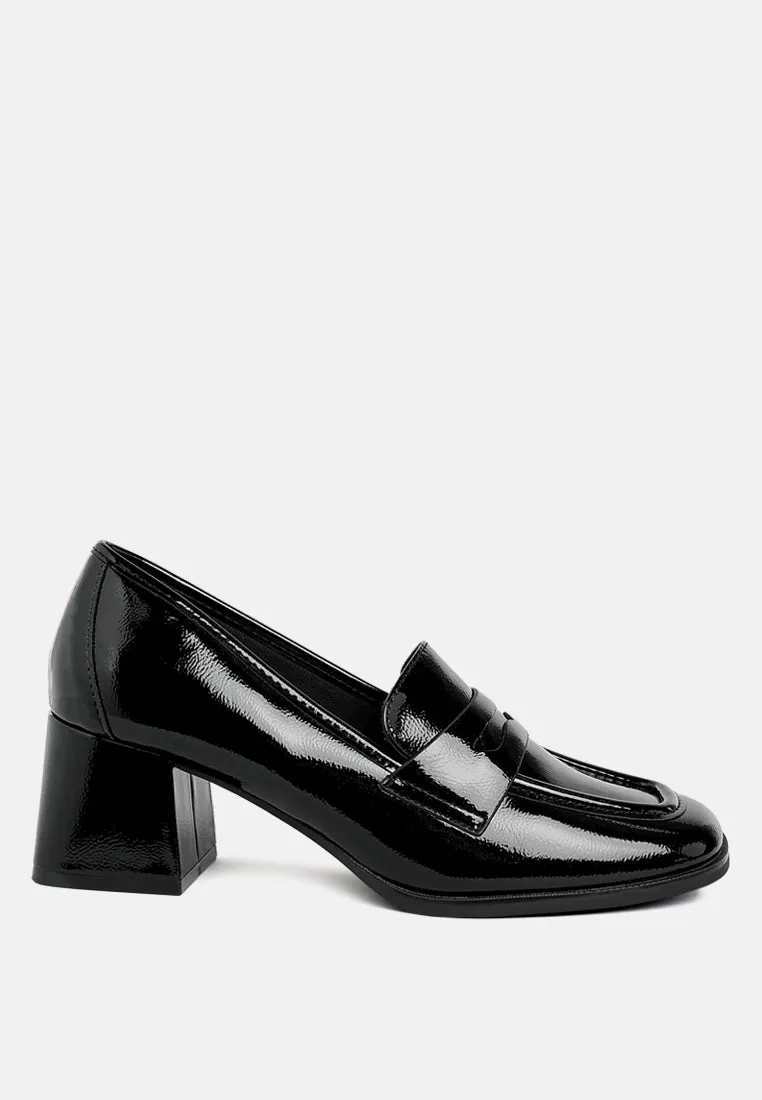 Umdoni Penny Strap Block Heel Loafers