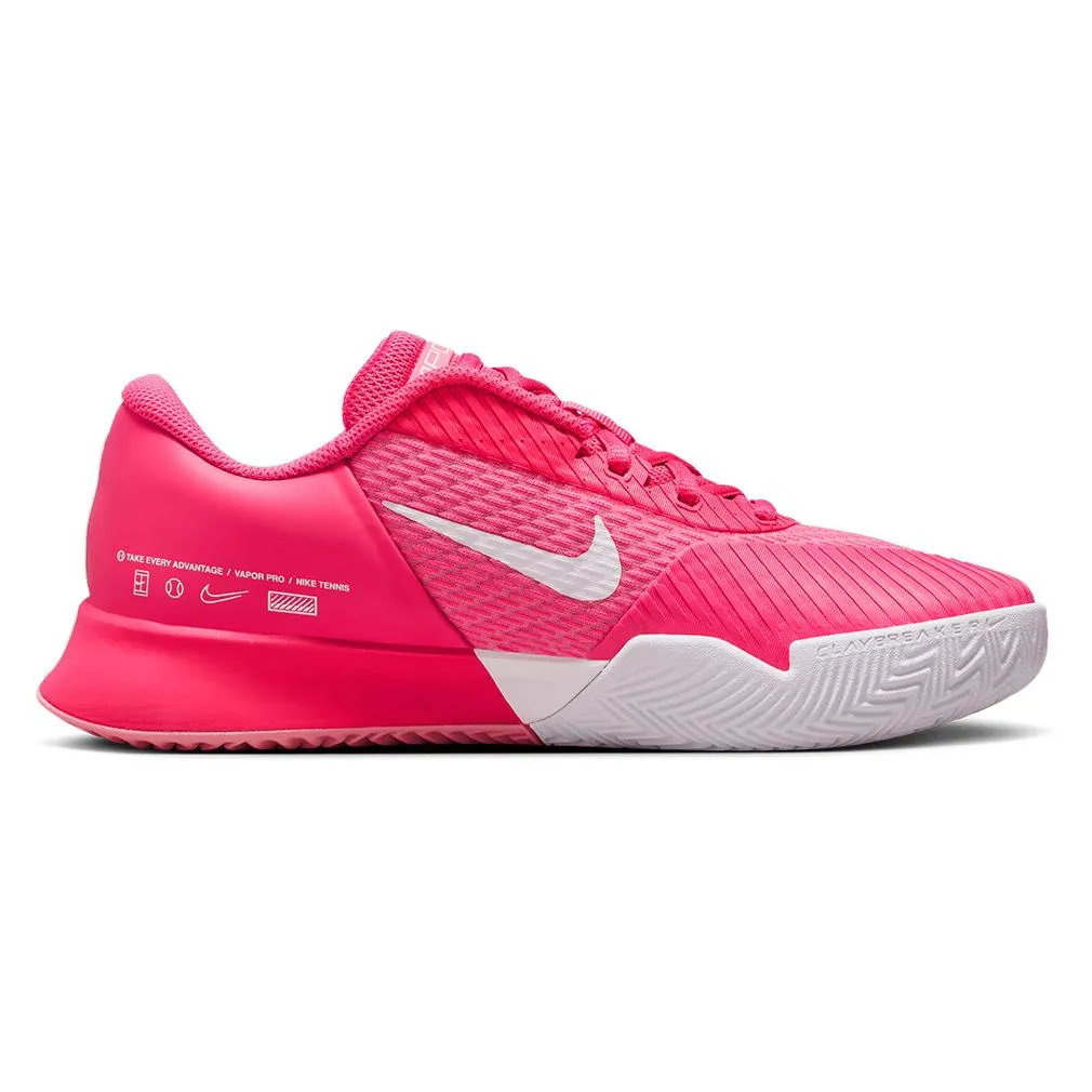 Womens Air Zoom Vapor Pro 2 Clay Tennis Shoes Aster Pink and Hot Punch