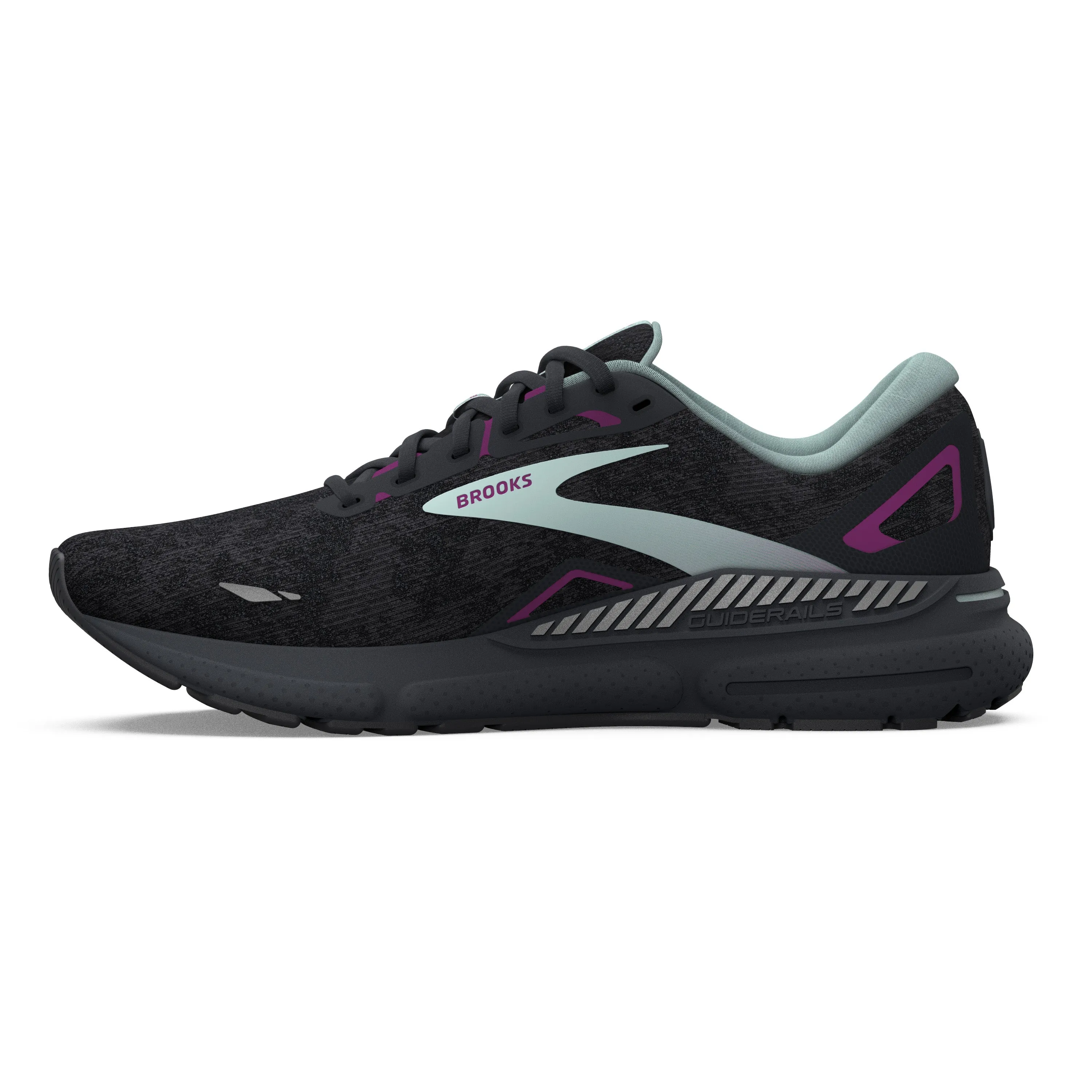 Women's Brooks Adrenaline GTS 23 Color: Black/Light Blue/Purple (WIDE WIDTH)